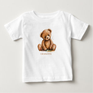 かわいいテディベアパーソナライズされた ベビーTシャツ