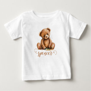 かわいいテディベアパーソナライズされた ベビーTシャツ