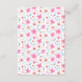 かわいいテディベアピンクバルーンおむつラッフルチケット エンクロージャーカード (裏面)