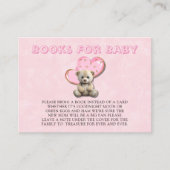 かわいいテディベアピンク金ゴールド本ベビー 名刺 (正面)