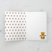 かわいいテディベアフラワーズハッピーバースデーキッズ カード (内部)