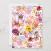 かわいいテディベアフローラピンクバルーン赤ちゃんシャワー 招待状 (裏面)