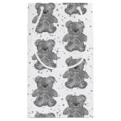 かわいいテディベアブラック&ホワイトカスタム スモールペーパーバッグ (裏面)