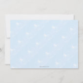 かわいいテディベアブルーハートボーイベビーシャワー 招待状 (裏面)