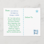 かわいいテディベアベビーシャワー招待状 インビテーションポストカード (裏面)