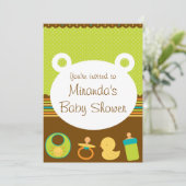 かわいいテディベアベビーシャワー招待状 招待状 (スタンド正面)