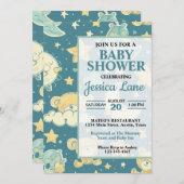 かわいいテディベアベビーシャワー招待状 招待状 (正面/裏面)