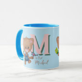 かわいいテディベアベビーライトブルー マグカップ (正面左)