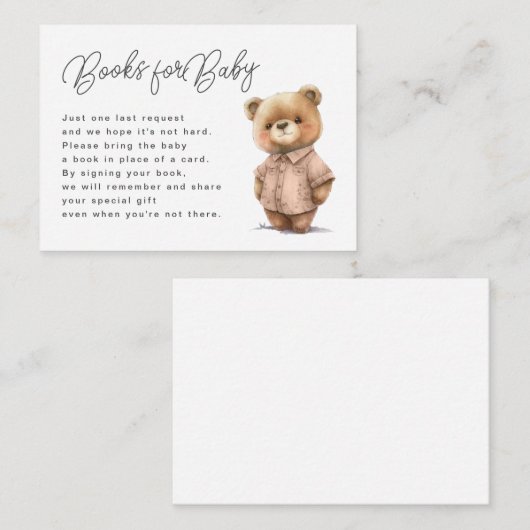 かわいいテディベアベビー エンクロージャーカード (正面/裏面)