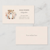 かわいいテディベアボホベビーシッターNANNY 名刺 (正面/裏面)