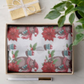 かわいいテディベアポインセチア 薄葉紙 (ギフト)