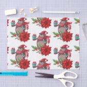 かわいいテディベアポインセチア 薄葉紙 (クラフト)