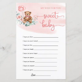 かわいいテディベアユーカリリースベビーシャワーゲーム