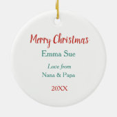 かわいいテディベアリースクリスマス セラミックオーナメント (裏面)