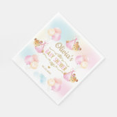 かわいいテディベアーガールベビーシャワーピンク紙ナプキン スタンダードランチョンナプキン (角)
