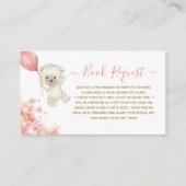 かわいいテディベアーガールベビーシャワー予約リクエスト エンクロージャーカード (正面)