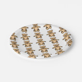 かわいいテディベアーキッズ誕生日 ペーパープレート (アングル)