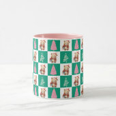 かわいいテディベアーサンタメリークリスマスツリーパーティー マグカップ (中央)