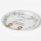 かわいいテディベアーズが2歳の誕生日パーティーに  ペーパープレート (アングル)