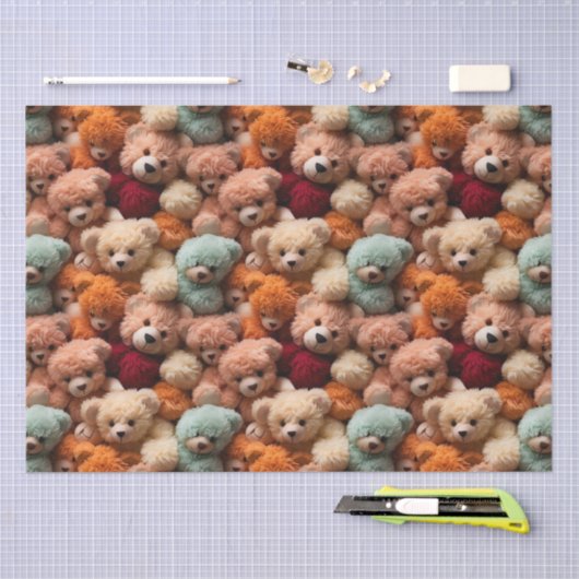 かわいいテディベアーズクラッシュ 男女兼用 | 生まれたばかりの 薄葉紙 (クラフト)