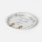 かわいいテディベアーズティーで2歳の誕生日を迎えるパーティー ペーパープレート (アングル)