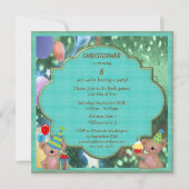 かわいいテディベアーズ誕生パーティー 招待状 (裏面)