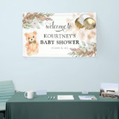 かわいいテディベアーニュートラルベビーシャワーへようこそ 横断幕 (トレードショー)