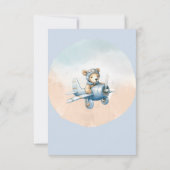 かわいいテディベアービエーターベビーシャワー サンキューカード (裏面)