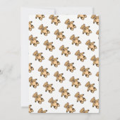 かわいいテディベアーピンクガール誕生日 招待状 (裏面)