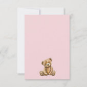かわいいテディベアーピンク赤ちゃん女の子の赤ちゃんシャワー サンキューカード (裏面)