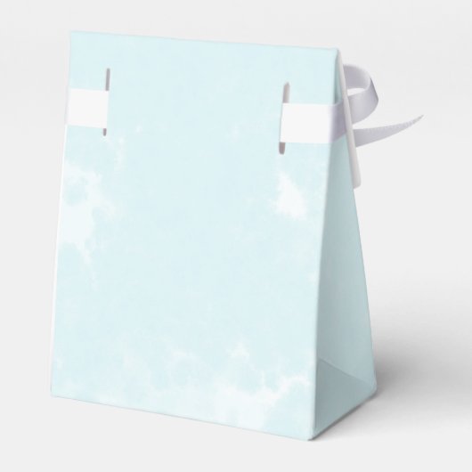 かわいいテディベアーブルーベビーシャワーありがとう フェイバーボックス (裏面サイド)