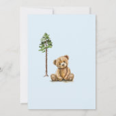 かわいいテディベアーブルー男の赤ちゃんベビーシャワー 招待状 (裏面)