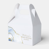 かわいいテディベアーブルー金ゴールド抽象芸術ありがとう フェイバーボックス (裏面サイド)