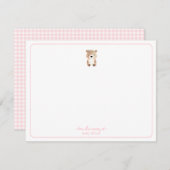 かわいいテディベアーベビーガールサンキューカード サンキューカード (正面/裏面)