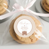 かわいいテディベアーミニマリスト赤ちゃんシャワーありがとう ラウンドシール