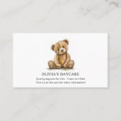 かわいいテディベア保育園ベビーシッター 名刺 (正面)