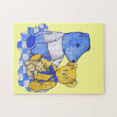 かわいいテディベア写真 子供へ ジグソーパズル (横)