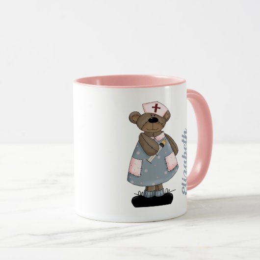 かわいいテディベア名前をカスタムするギフトマグナース マグカップ (正面右)