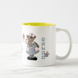 かわいいテディベア名前をカスタムするマグカップナース ツートーンマグカップ