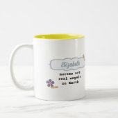 かわいいテディベア名前をカスタムするマグカップナース ツートーンマグカップ (左)