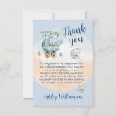 かわいいテディベア天の赤ちゃんシャワー サンキューカード (正面)