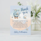 かわいいテディベア天の赤ちゃんシャワー サンキューカード (スタンド正面)