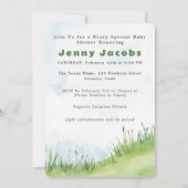 かわいいテディベア女の子ベビーシャワー招待状 招待状 (裏面)