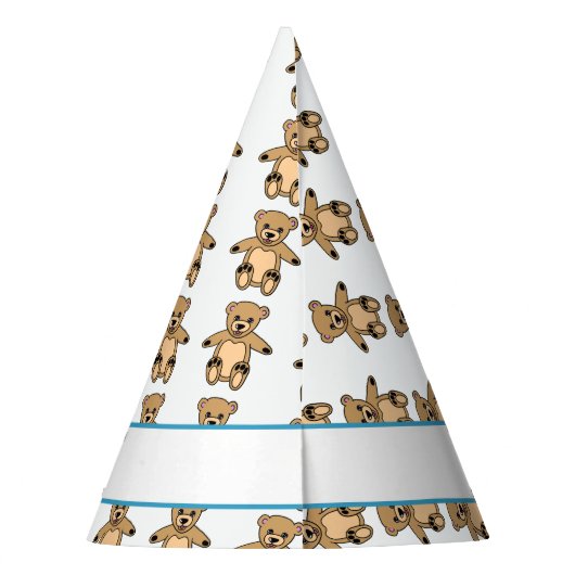 かわいいテディベア子供の誕生日名 パーティーハット (裏面)