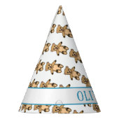かわいいテディベア子供の誕生日名 パーティーハット (左)