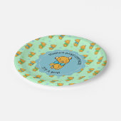 かわいいテディベア少年の赤ちゃんシャワー ペーパープレート (アングル)