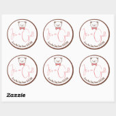 かわいいテディベア懐かしい茶色のピンクの赤ちゃんシャワー ラウンドシール (シート)