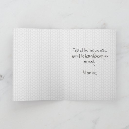 かわいいテディベア枕の悲しみ癒し カード (内部)