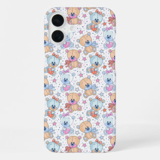 かわいいテディベア柄iPhone 16 Plusケース iPhone 16 Plusケース