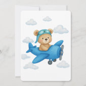 かわいいテディベア機内ベビーシャワー招待状 招待状 (裏面)